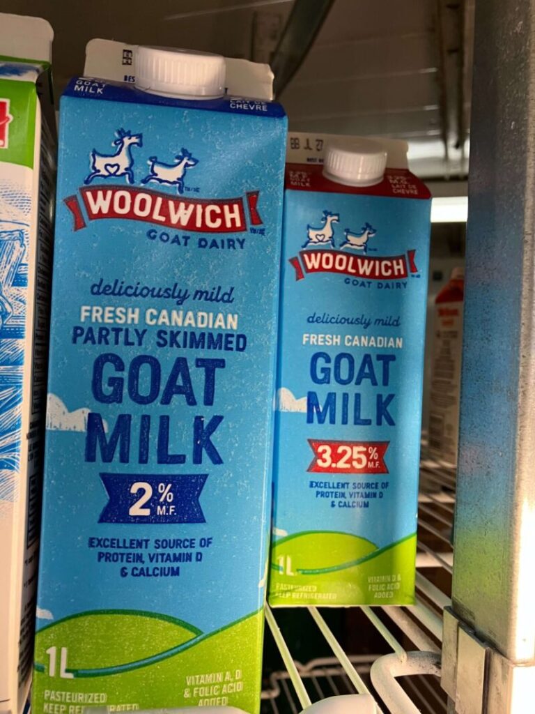 カナダで売られていたヤギのミルク