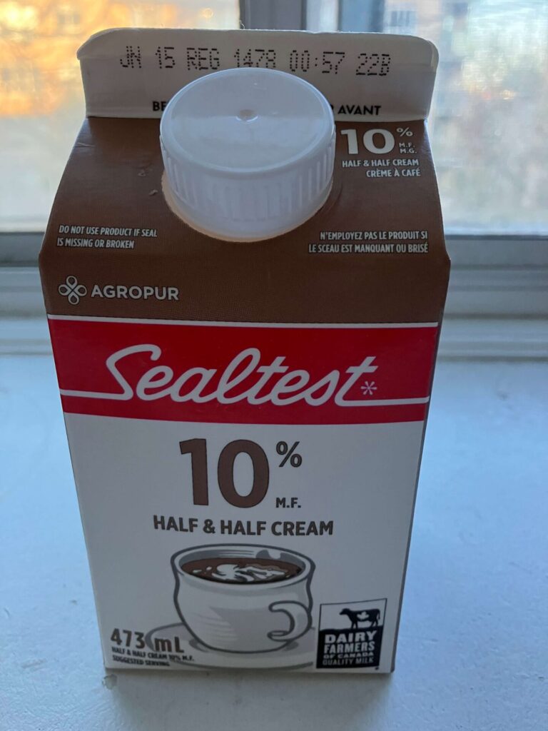 10% half & half cream