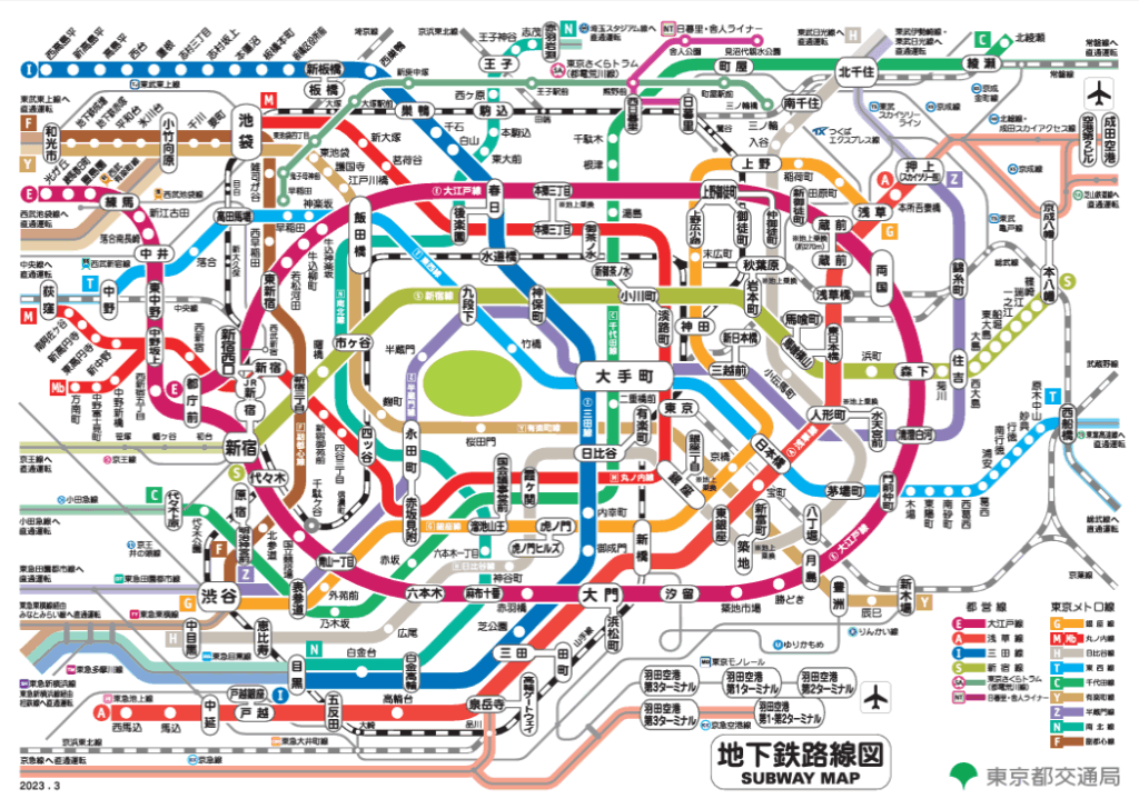 都内地下鉄路線図